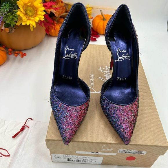 Women’s Christian Louboutin Iriza 100 starlight pumps size 37.5 made in Italy. - Picture 3 of 12